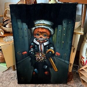 Massive Vintage Velvet Clown Painting